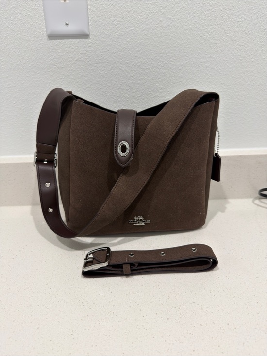 Coach Other - Coach Brown Suede Messenger Bag with Adjustable Strap